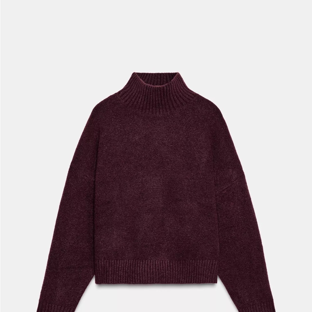 Zara Deep Burgundy Turtleneck Sweater